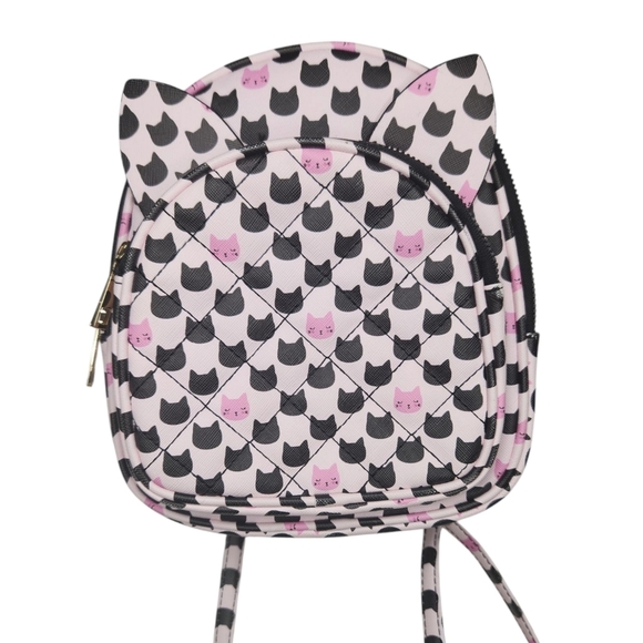 Under One Sky Cat Pink/Black Goldtone Hardware Backpack - Picture 1 of 8